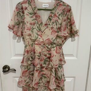 Sugarlips Pink and Cream Floral Blouse